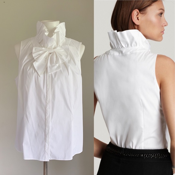 sleeveless ruffle neck top